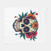 Suiker schedel fleece deken (Voorkant (Horizontaal))