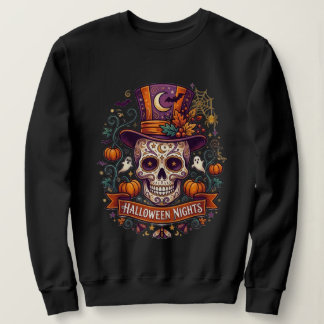Suiker Schedel Halloween Bovenste Hoed Vintage Blo Trui
