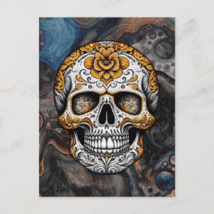 Suiker Schedel Halloween Briefkaart