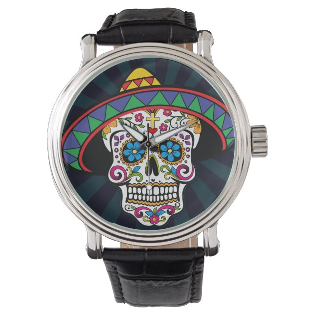 Suiker Schedel Horloge (Voorkant)