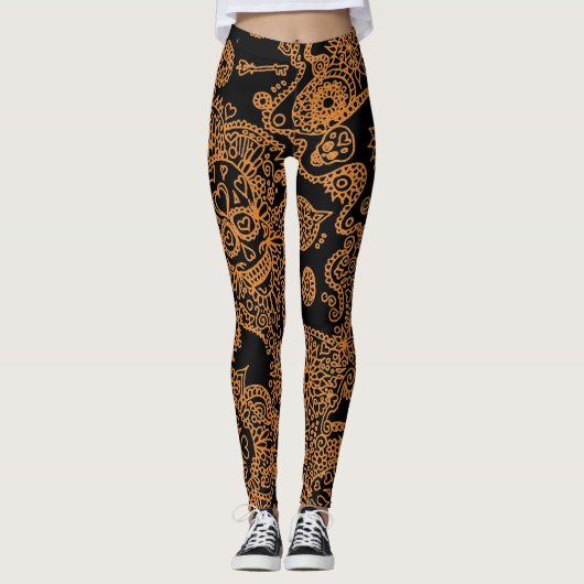 Suiker schedel leggings (Voorkant)