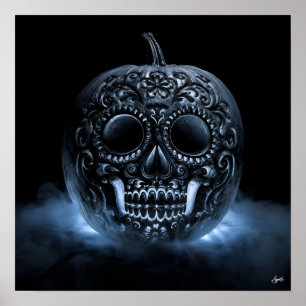Suiker Schedel Nevel Pompoen Poster