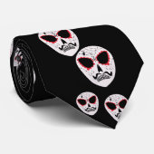 Suiker schedel Patroon Halloween Black Stropdas (Opgerold)