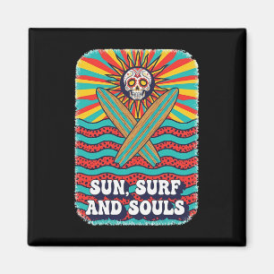 Suiker Schedel Psychedelische Zon Retro Surf Oceaa Magneet