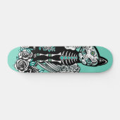 Suiker schedel skateboard (Horizontaal)