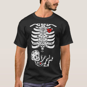 Suiker Schedel Skelet Halloween Zwangerschapsaanko T-shirt