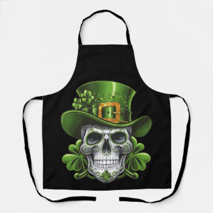 Suiker Schedel St. Patrick's Dag Klavertje Schort