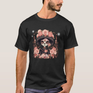 Suiker Schedel Vrouwen Dia De Muertos La Catrina D T-shirt