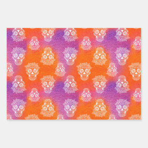 Suiker Sinaasappel Paarse Waterverf Inpakpapier Vel