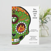 Suiker Skull-feest Kaart (Staand voorkant)