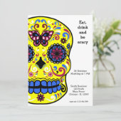 Suiker Skull-feest Kaart (Staand voorkant)