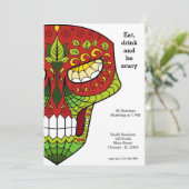 Suiker Skull-feest Kaart (Staand voorkant)
