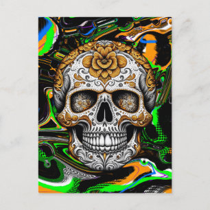 Suiker Skull Halloween Briefkaart