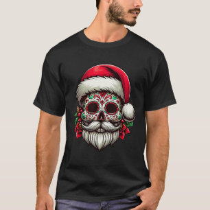 Suiker Skull Kerstman Mexico Calavera Kerstmis Dia T-shirt