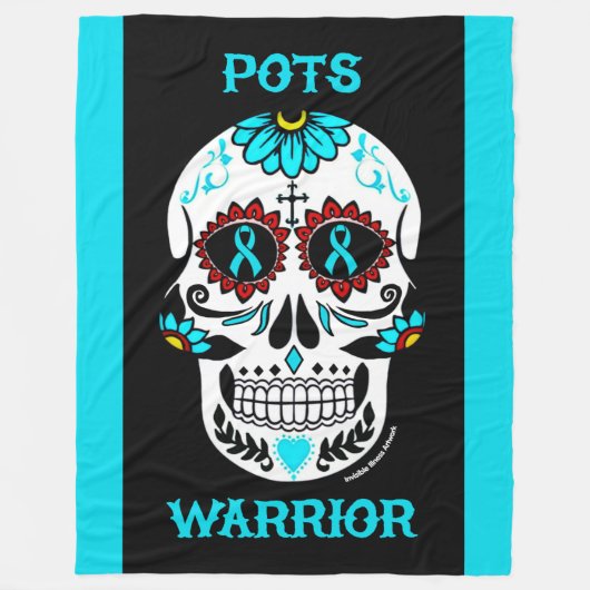 Suiker Skull/Krijger...POTS Fleece Deken (Voorkant)