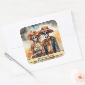 Suiker Skull Liefje, op maat gemaakt Vierkante Sticker (Envelop)