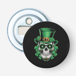 Suiker Skull St Patrick Dag Lucky Shamrock  Button Flesopener