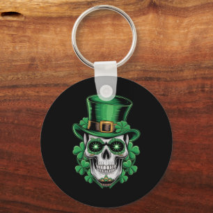 Suiker Skull St Patrick Dag Lucky Shamrock  Sleutelhanger
