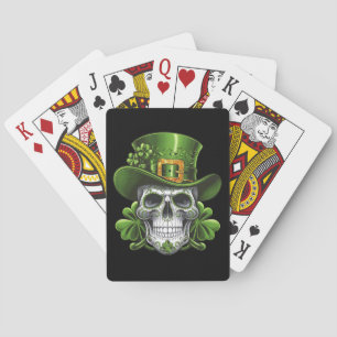 Suiker Skull St Patrick's Day Shamrock Pokerkaarten