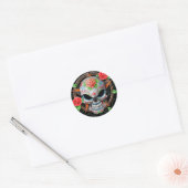 Suiker Skull Star, zwart Ronde Sticker (Envelop)