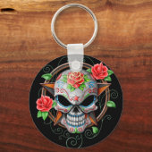 Suiker Skull Star, zwart Sleutelhanger (Voorkant)