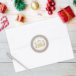 Suiker Snoepje Kerstfeest Uitnodiging Ronde Sticker