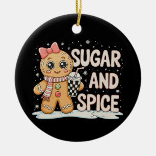 Suiker Specerij Gemberkoek Bougie Roze Kerstmis Xm Keramisch Ornament