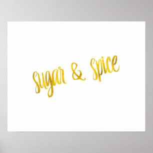 Suiker & specerijproduct Citaat Faux Gold Foil Gli Poster
