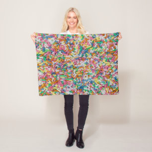 Suiker spint kleurrijke achtergrondcadeau fleece deken