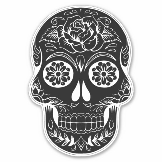 Suiker Sticker schedel (Voorkant)