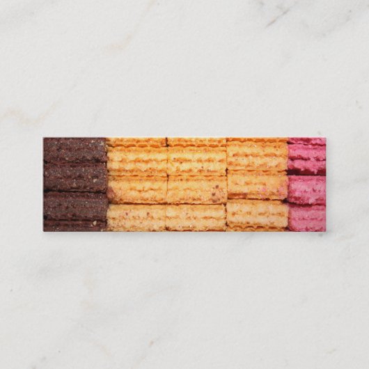 Suiker Wafer Cookies Mini Visitekaartje (Voorkant)