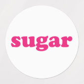 Suiker wit heet roze moderne typografie voedsel labels (Design 2)