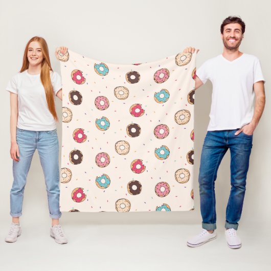 Suiker zoet donut patroon fleece deken (In situ)