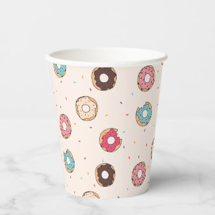 Suiker zoet donut patroon papieren bekers
