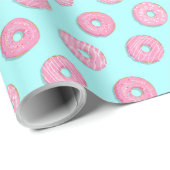 Suiker Zoet Roze Geglazuurde Donuts Cadeaupapier (Rol Hoek)