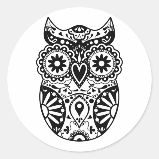 Suiker: zwarte kieuwen en wit ronde sticker (Voorkant)