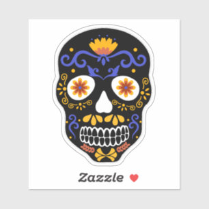 Suikerblauw en Oranje Sticker