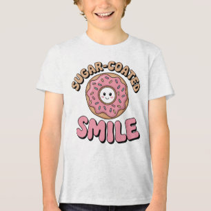 Suikergecoate glimlach Donut Kinder Tri-Blend Shirt