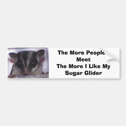 Suikerglider, hoe meer mensen ik ontmoet.. bumpersticker (Voorkant)