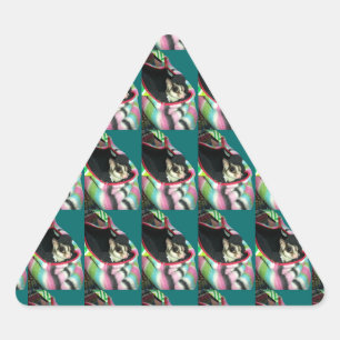 Suikerglijder die een Pet draagt Driehoek Sticker