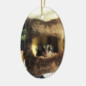 Suikerglijder in boerenveer keramisch ornament (Links)