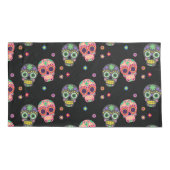 Suikerhuid en bloemen Dag van het dode Patroon Kussensloop (Achterkant)