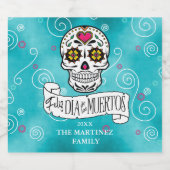 Suikerhuid en -kruiken Turquoise ID725 Sparkling Wijnetiket (Enkel label)