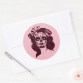 Suikerhuid sticker meisje roze dag van de dood (Envelop)