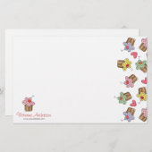 Suikerkers, cupcakes, banketbakkerswaren briefpapier (Voorkant / Achterkant)