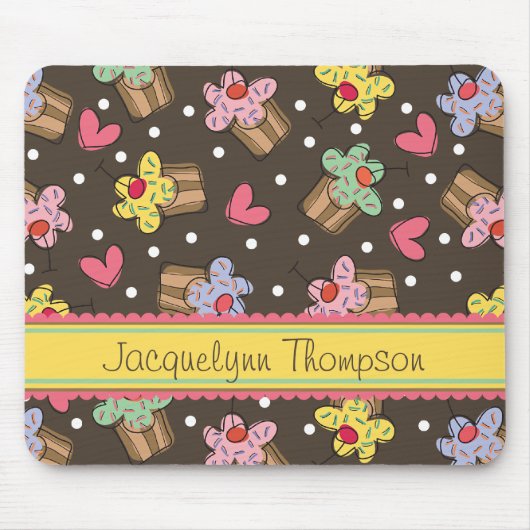 Suikerkers, cupcakes, banketbakkerswaren muismat (Voorkant)