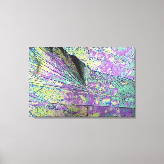 Suikerkristallen bekeken in gepolariseerd licht canvas afdruk (Voorkant)