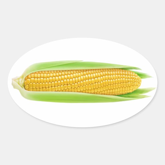 Suikermaïs Ovale Sticker (Voorkant)