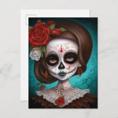Suikermederdag van de dood briefkaart (Voorkant / Achterkant)