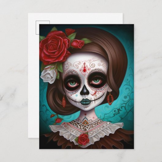 Suikermederdag van de dood briefkaart (Voorkant / Achterkant)